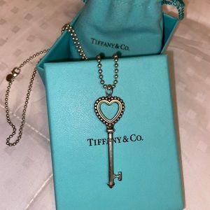 Tiffany & Co. Beaded heart key on beaded chain
